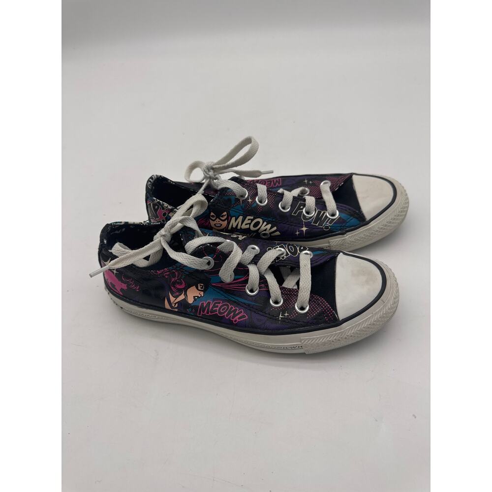 CONVERSE Womens‎ SIZE 6 CAT WOMAN Meow DC COMICS SHOES LOW TOP PRE-OWNED